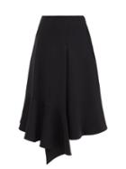 Colville - Voulant Wool-twill Midi Skirt - Womens - Navy