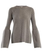 Matchesfashion.com Stella Mccartney - Flare Sleeved Wool Sweater - Womens - Light Grey