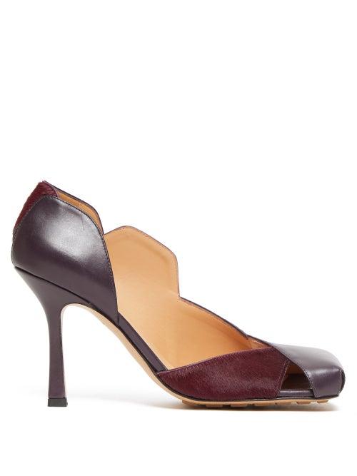 Matchesfashion.com Bottega Veneta - Leather D'orsay Pumps - Womens - Burgundy