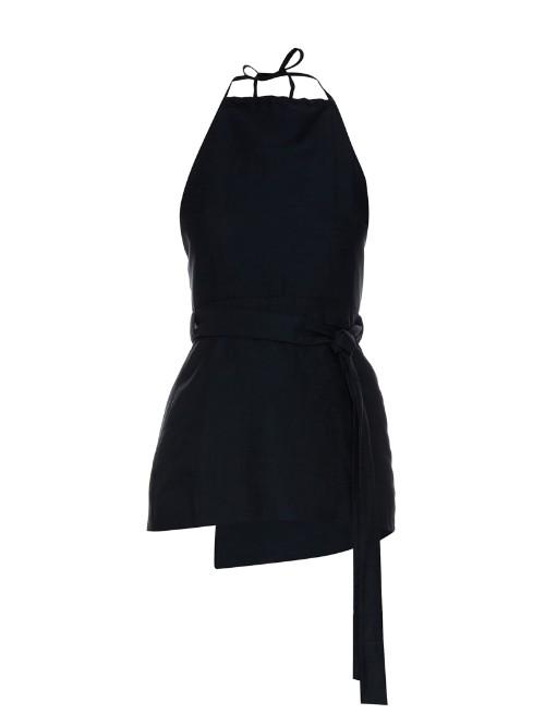 Raey Backless Halterneck-twill Wrap Top