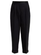 Matchesfashion.com Dolce & Gabbana - Straight Leg Wool Cropped Trousers - Womens - Navy