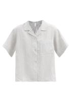 Ladies Lingerie Rossell England - Patch-pocket Striped Linen Pyjama Shirt - Womens - Grey Stripe