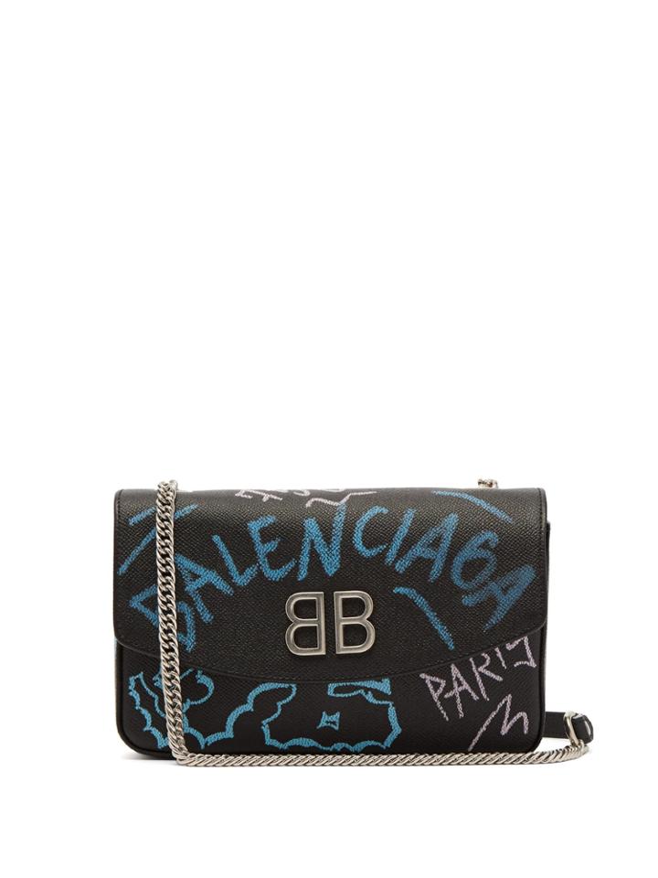 Balenciaga Bb Graffiti Leather Cross-body Bag