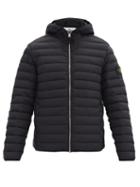 Matchesfashion.com Stone Island - Logo-patch Down-filled Hooded Coat - Mens - Black