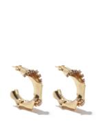 Ladies Jewellery Rosantica - Bamboo Small Crystal-embellished Hoop Earrings - Womens - Gold