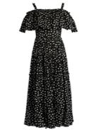 Dolce & Gabbana Polka-dot Print Off-the-shoulder Ruffled Dress
