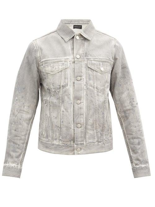 Matchesfashion.com John Elliott - Thumper Jacket Type Iii Distressed Denim Jacket - Mens - Grey