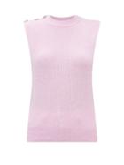 Ganni - Crystal-embellished Knitted Vest - Womens - Pink