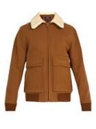 Matchesfashion.com A.p.c. - Bronze Faux Shearling Trimmed Wool Blend Jacket - Mens - Brown