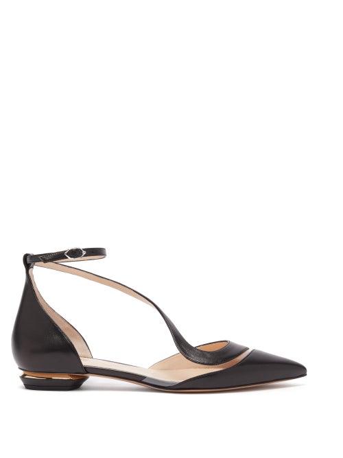 Matchesfashion.com Nicholas Kirkwood - S Illusion Leather Flats - Womens - Black Gold