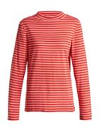 Matchesfashion.com M.i.h Jeans - Emile High Neck Striped Cotton Top - Womens - Red Stripe