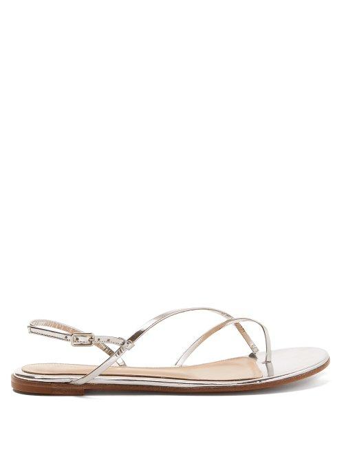 Matchesfashion.com Gianvito Rossi - Metallic Leather Sandals - Womens - Silver
