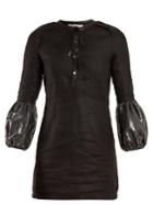 Jw Anderson Puff-sleeve Linen Mini Dress