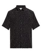 Matchesfashion.com Saint Laurent - Polka Dot Print Crepe Shirt - Mens - Black White