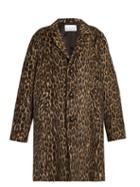 Raey Leopard-print Wool-blend Overcoat
