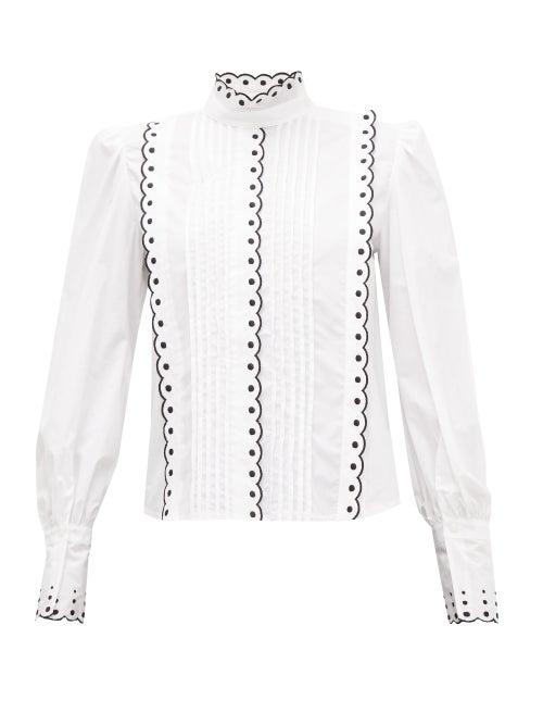 Matchesfashion.com See By Chlo - Scalloped Cotton Blouse - Womens - White