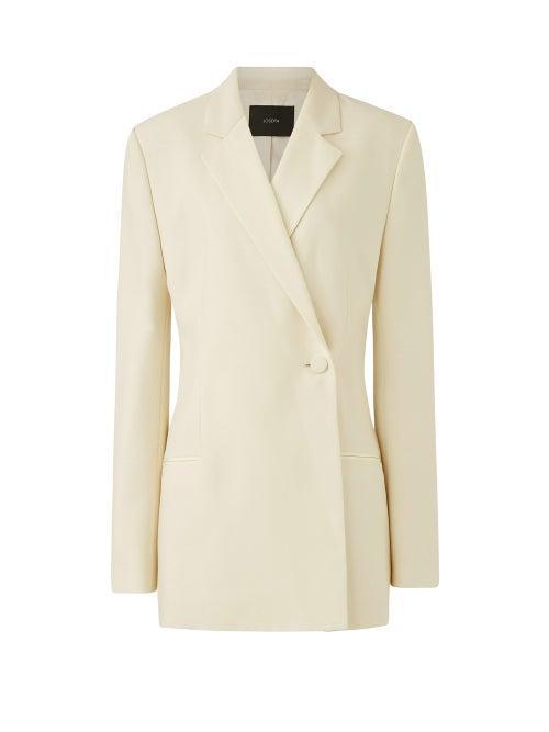 Matchesfashion.com Joseph - Joplin Double-breasted Crepe Suit Jacket - Womens - Ivory