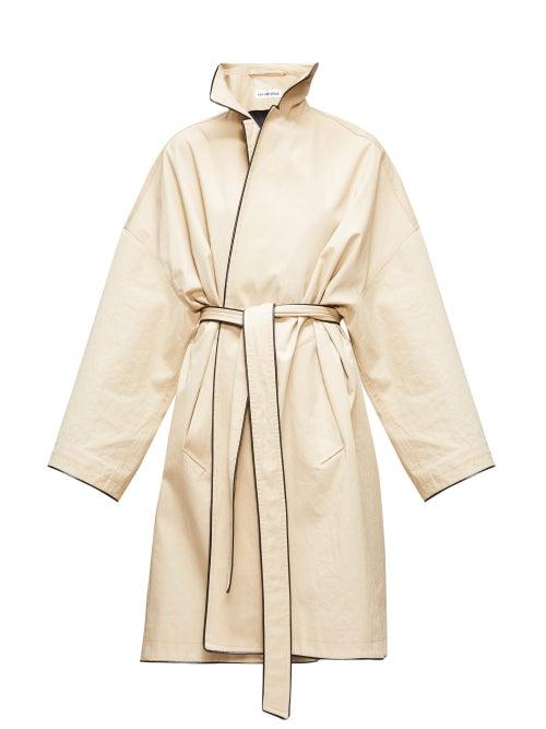 Matchesfashion.com Balenciaga - Cocoon Single-breasted Gabardine Trench Coat - Womens - Beige