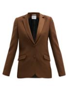 Matchesfashion.com Pallas X Claire Thomson-jonville - Faulkner Single Breasted Wool Blazer - Womens - Brown