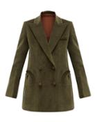 Matchesfashion.com Blaz Milano - Classic Touch Double Breasted Corduroy Blazer - Womens - Green