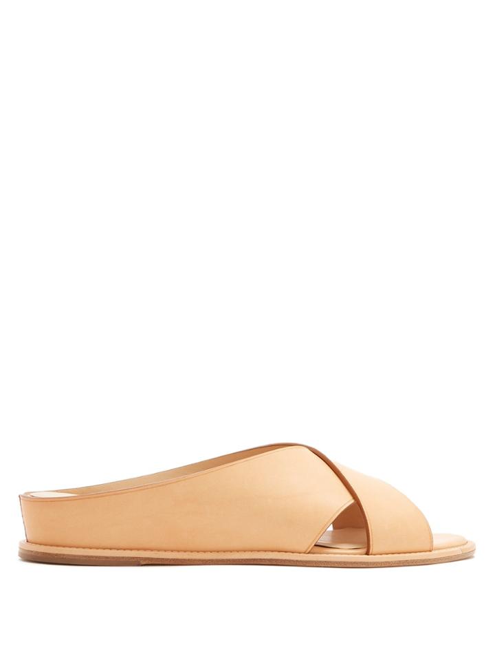Gabriela Hearst Ellington Cross Strap Leather Sandals