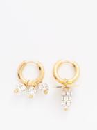 Timeless Pearly - Mismatched Crystal & Gold-plated Earrings - Womens - Crystal Multi