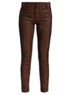 Matchesfashion.com Haider Ackermann - Contrast Panel Velvet And Leather Trousers - Womens - Brown Multi