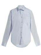 Matchesfashion.com Martine Rose - Logo Embroidered Cotton Shirt - Womens - Blue