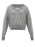 Matchesfashion.com Maison Margiela - Convertible-neckline Cotton Sweater - Womens - Grey