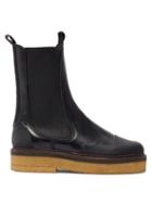 Matchesfashion.com Ganni - Gum-sole Leather Chelsea Boots - Womens - Black