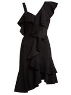 Proenza Schouler Ruffle One-shoulder Stretch-cady Dress