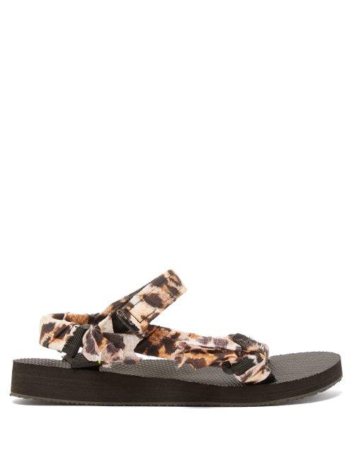 Matchesfashion.com Arizona Love - Trekky Leopard Print Bandana Wrapped Sandals - Womens - Leopard