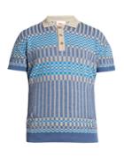 Orley Check-knit Merino-wool Polo Shirt