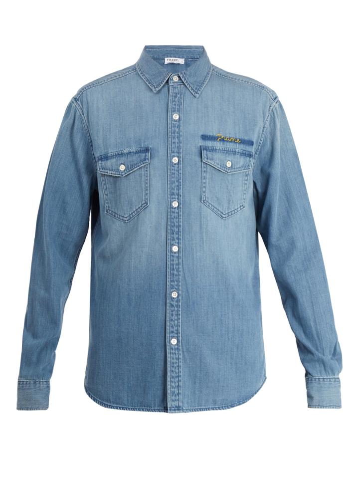 Frame Patch-pocket Denim Shirt