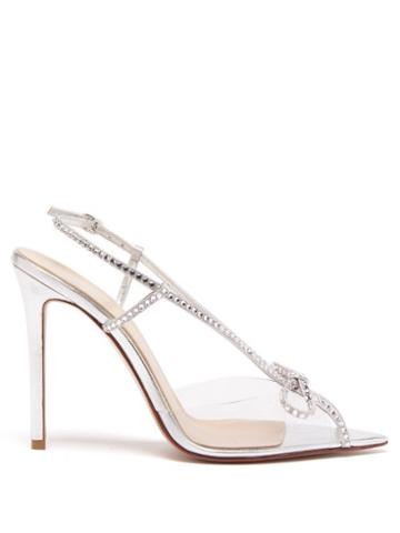Andrea Wazen - Kay Crystal And Pvc Sandals - Womens - Silver