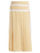 Joseph Clyde Pleated Striped Silk Wrap Skirt