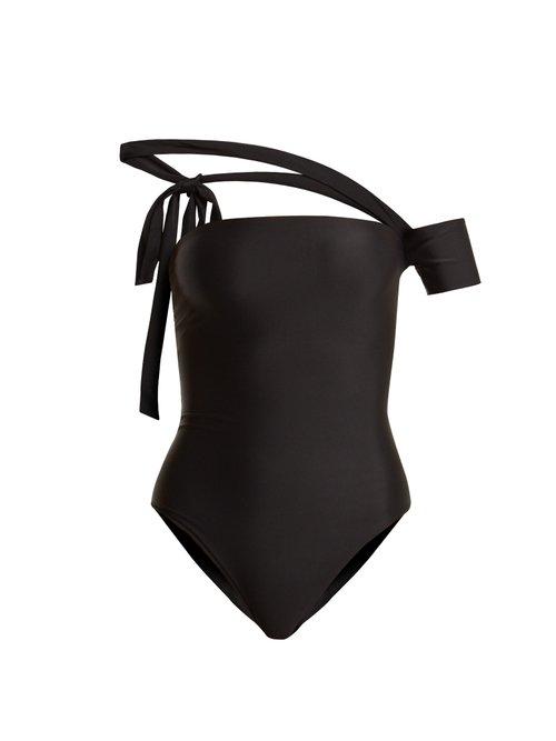 Matchesfashion.com Jade Swim - Wrapped One Shoulder Swimsuit - Womens - Black