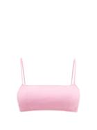 Matchesfashion.com Ganni - Ribbed Bandeau Bikini Top - Womens - Pink