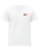 Matchesfashion.com Balenciaga - Corporate Logo-print Cotton T-shirt - Mens - White