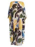 Kalmar Leaf-print Silk-georgette Kaftan