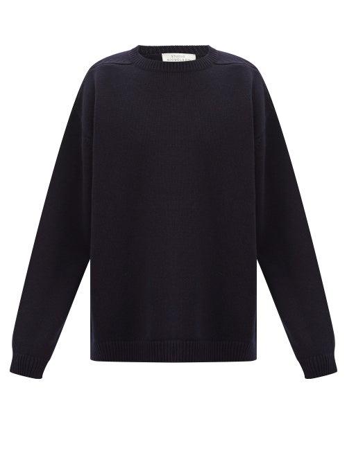 Matchesfashion.com Studio Nicholson - Guernsey Wool Sweater - Mens - Navy