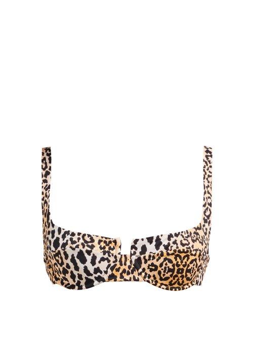 Matchesfashion.com Reina Olga - Brigitte Leopard Print Balconette Bikini Top - Womens - Leopard