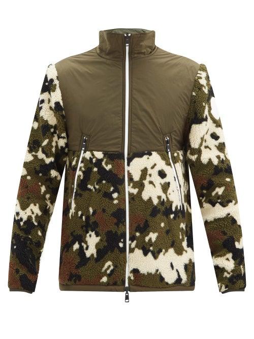 Matchesfashion.com Moncler - Fleece And Shell-blend Reversible Jacket - Mens - Green Multi