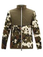 Matchesfashion.com Moncler - Fleece And Shell-blend Reversible Jacket - Mens - Green Multi