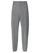 Matchesfashion.com Balenciaga - Checked Wool-blend Wide-leg Trousers - Mens - Grey