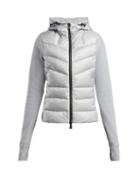 Matchesfashion.com Moncler Grenoble - Chevron Quilted Fleece Jacket - Womens - Light Grey