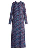 Matchesfashion.com Marni - Geometric Print Maxi Dress - Womens - Blue Print