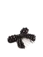 Matchesfashion.com Simone Rocha - Bow Crystal Beaded Hair Slide - Womens - Black