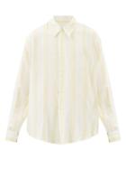 Our Legacy - Coco Striped Cotton-blend Poplin Shirt - Mens - White Stripe