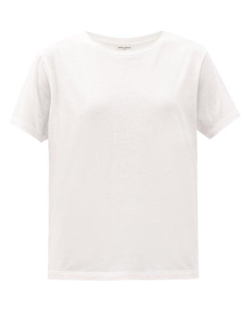 Matchesfashion.com Saint Laurent - Relaxed-fit Cotton-jersey T-shirt - Womens - Off White